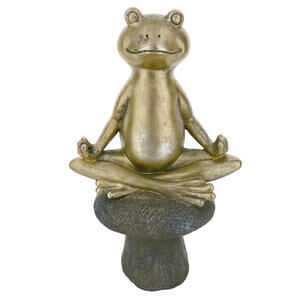 THE JOY TREE Yoga Frog Statue - Zen Garden Mushroom Décor Indoor Outdoor 9"
